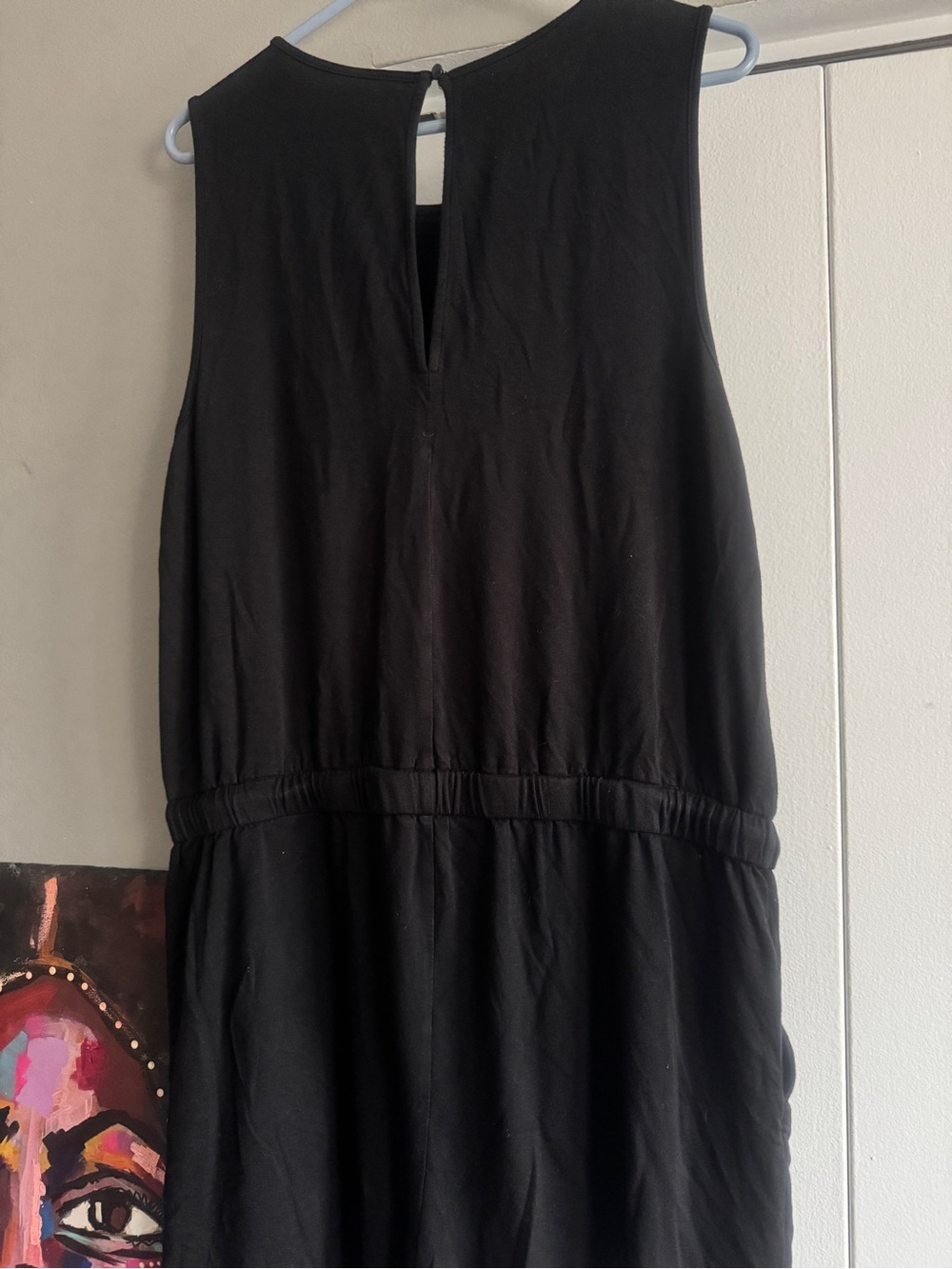 Essential Black Sleeveless Jersey Romper with Pockets size L/XL - Picture 7 of 10